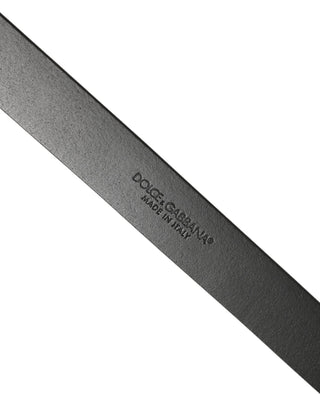 Black Leather Silver Tone Metal Buckle Belt