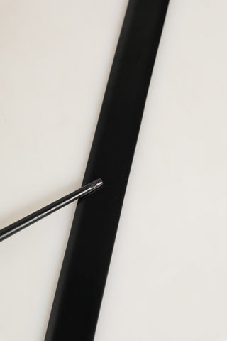 Black Leather Silver Tone Metal Buckle Belt