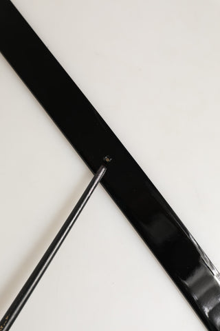 Black Classic Leather Silver Tone Buckle Belt
