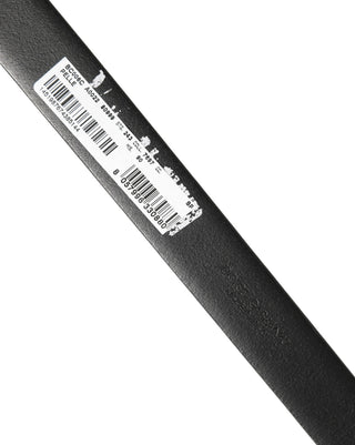 Black Classic Leather Silver Tone Buckle Belt
