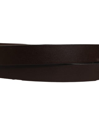 Brown Leather Double Wrap Metal Buckle Belt