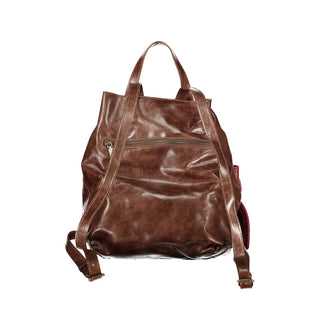 Brown Polyurethane Women's Backpack