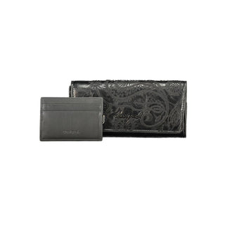 Black Polyurethane Women's Wallet