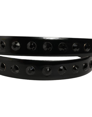 Black Leather Studs Silver Metal Buckle Belt