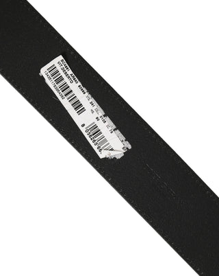 Black Leather Anchor Logo Metal Buckle Belt