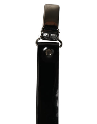 Black Adjustable Silver Metal Clips Suspenders
