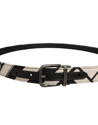 Black Ivory Silver Tone Metal Buckle Belt