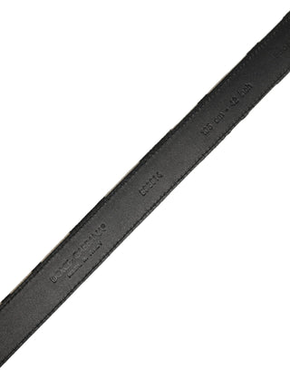 Black Ivory Silver Tone Metal Buckle Belt