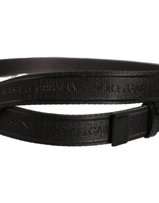 Men Black Nylon Webbing Plastic Buckle Belt