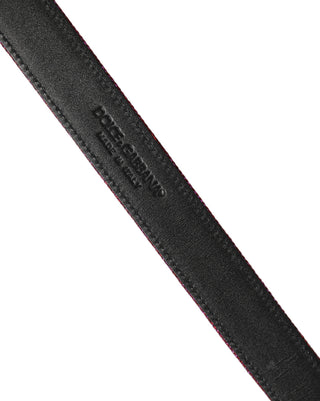 Men Fuchsia Glitter Silver Metal Buckle Belt