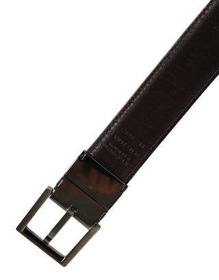 Black Classic Leather Silver Tone Buckle Belt