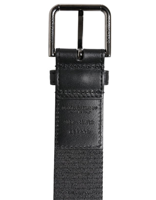 Black Green Logo Silver Tone Metal Buckle Belt