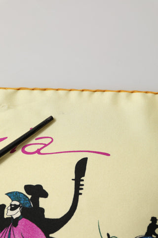 Cream Venezia Silk Twill Square Foulard Scarf
