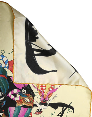Cream Venezia Silk Twill Square Foulard Scarf