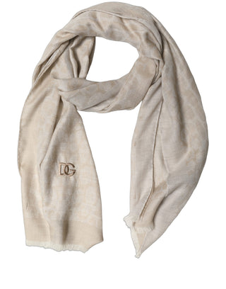 Men Beige Silk Wool Shawl Lace Stole Scarf