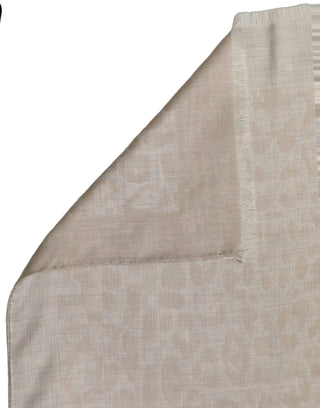 Men Beige Silk Wool Shawl Lace Stole Scarf