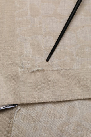 Men Beige Silk Wool Shawl Lace Stole Scarf