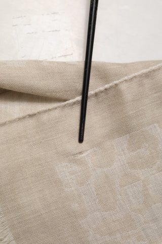 Men Beige Silk Wool Shawl Lace Stole Scarf