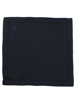 Dark Blue Silk Pocket Square Foulard Scarf