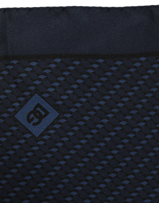 Dark Blue Silk Pocket Square Foulard Scarf