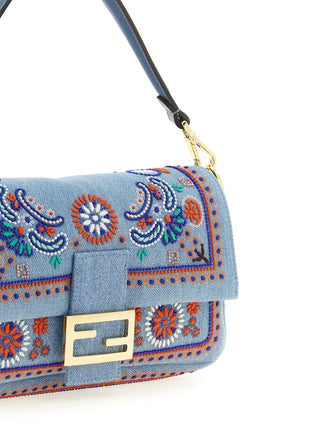 Blue Cotton Shoulder Bag
