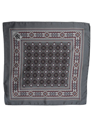 Gray Geometric Pocket Square Foulard Scarf