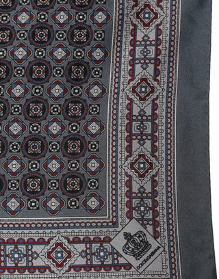 Gray Geometric Pocket Square Foulard Scarf
