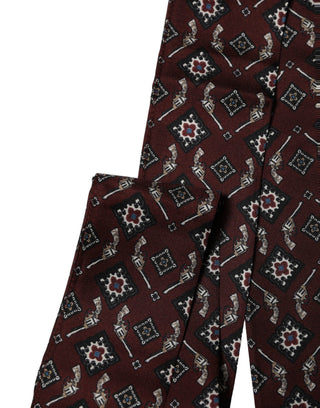 Burgundy Skinny Twilly Fringed Foulard Scarf