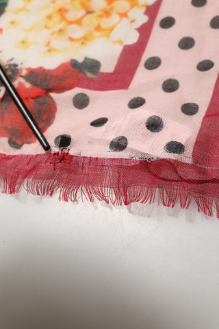 Multicolor Floral Fringed Stole Scarf