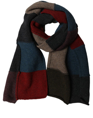 Multicolor Patchwork Knitted Foulard Scarf