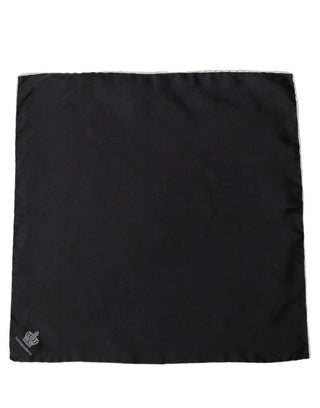 Men Black Silk Pocket Square Foulard Scarf