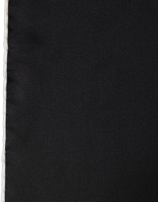 Men Black Silk Pocket Square Foulard Scarf