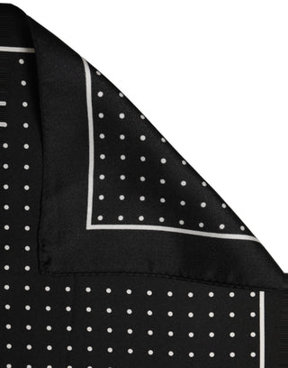 Black Polka Dot Pocket Square Foulard Scarf