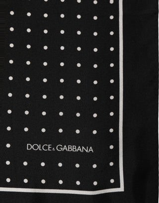 Black Polka Dot Pocket Square Foulard Scarf