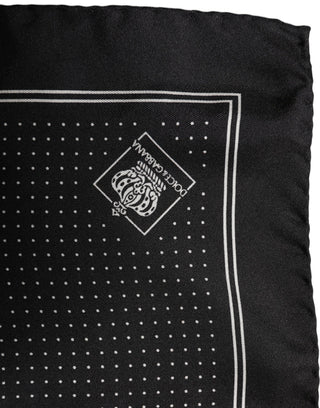 Black Polka Dot Pocket Square Foulard Scarf