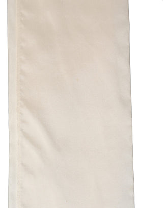 Men Cream Satin Silk Fringed Neck Shawl Scarf
