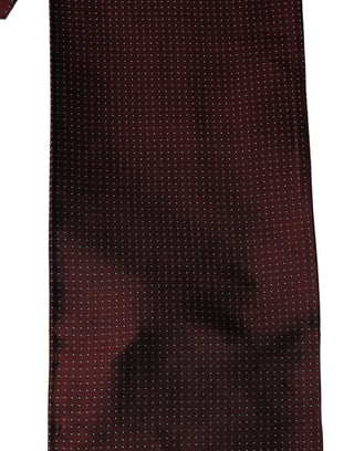 Burgundy Silk Dotted Fringed Neck Shawl Scarf