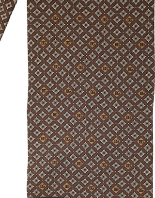 Brown Geometric Silk Men Neck Shawl Scarf