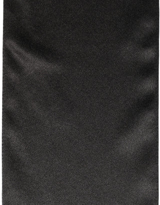Men Black Satin Silk Skinny Neck Shawl Scarf
