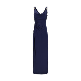 Blue Viscose Casual Dress