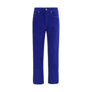 Blue Cotton Straight-Leg Jeans