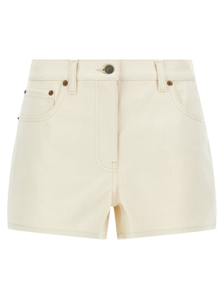Beige Cotton Bermuda Shorts