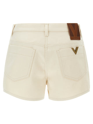 Beige Cotton Bermuda Shorts