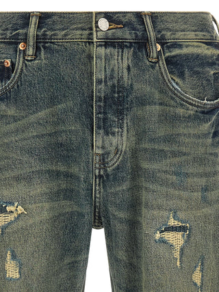 Blue Cotton Bootcut Jeans