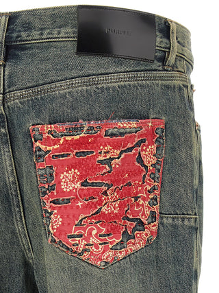 Blue Cotton Bootcut Jeans