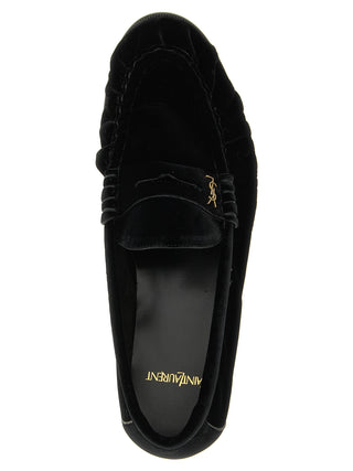 Black Viscose Slip-On Loafers