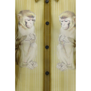 Beige Silk Pattern Shirt
