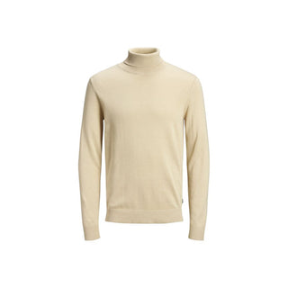 Beige Cotton Turtleneck