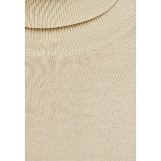 Beige Cotton Turtleneck