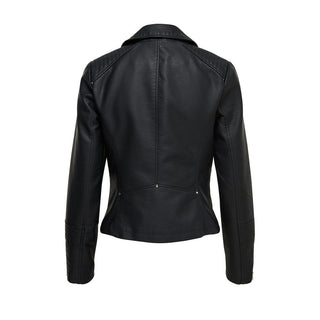 Black Viscose Biker Jacket